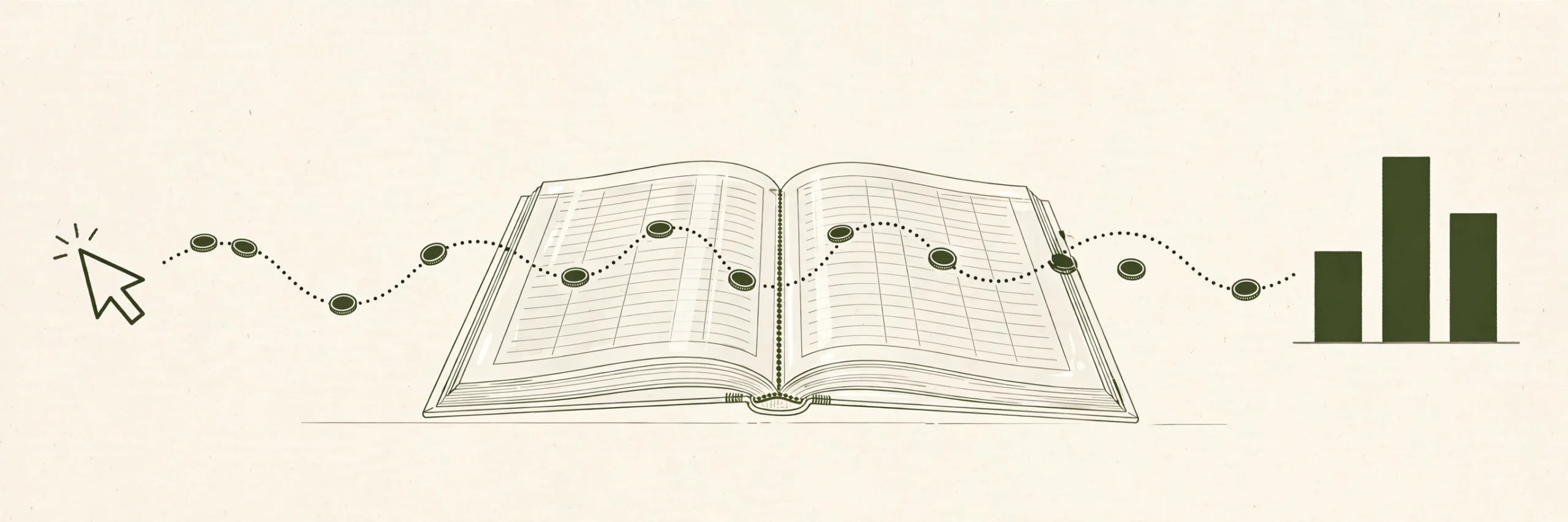 A transparent ledger showing how commission money flows